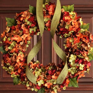 Fall Hydrangea Wreath | Autumn Door Decor