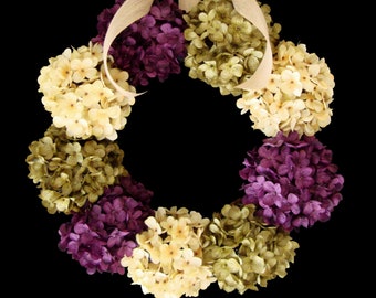 Spring Hydrangea Wreath, Front Door Wreath, Wreath, Outdoor Wreath, Everyday Wreath, Housewarming Gift