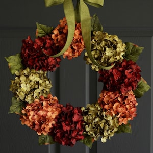 Fall Hydrangea Wreath | Front Door Wreaths | Wreath for Front Door | Outdoor Fall Wreath