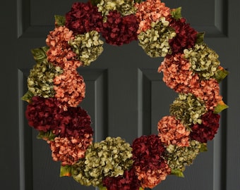 XL Front Door Wreath, Hydrangea Wreath