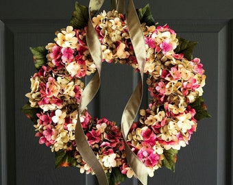 Best Selling Spring Wreath for Front Door, Hydrangea Wreath