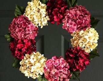 Valentines Day Wreath | Hydrangea Wreath