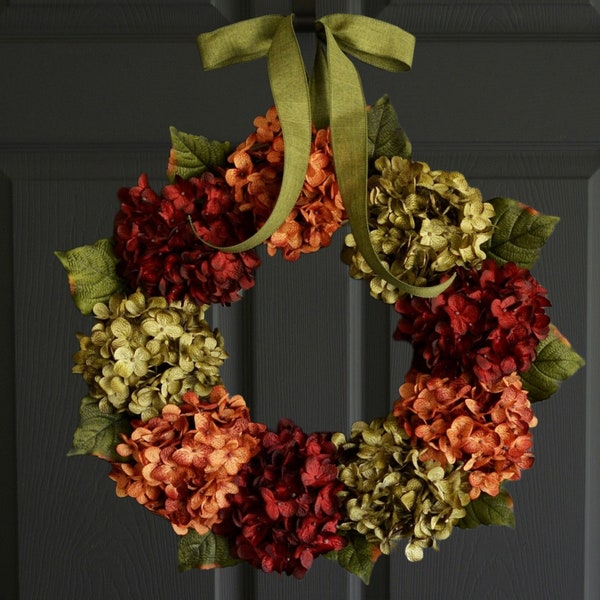 Fall Hydrangea Wreath | Autumn Front Door Decor