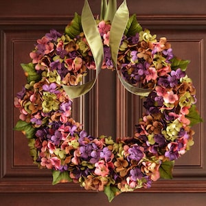 Beautiful Spring and Summer Wreath for Door, Hydrangea Wreath, Front Door Wreaths