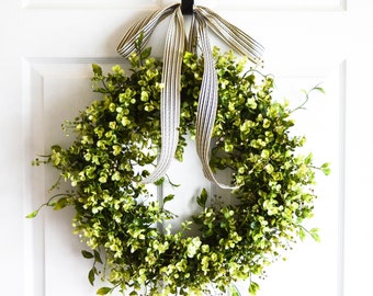 Spring Wreath - Boxwood - Eucalyptus with Ivy - Everyday Wreath - Year Round Wreath