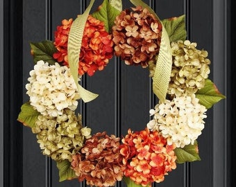 Fall Hydrangea Door Wreath