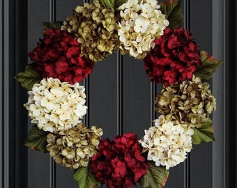 Beautiful Hydrangea Wreath | Winter Wreath | Front Door Wreaths | Door Wreaths | Wreath | Wreaths for Door | Holiday Wreaths