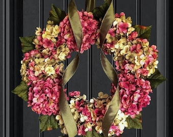 Summer Door Wreath | Hydrangea Wreath | Front Door Wreath