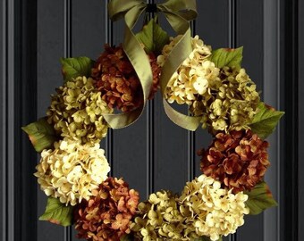 Hydrangea Wreath | Front Door Wreaths | Summer Wreaths | Fall Wreath