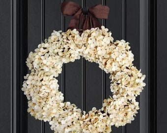Hydrangea Wreaths | Wreath | Wedding Wreaths | Front Door Wreaths | Winter Wreaths | Housewarming Gift | Wedding Gift Ideas