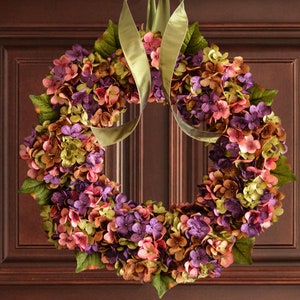 hydrangea door wreath