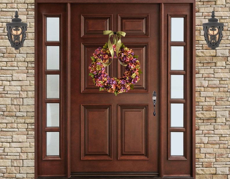 hydrangea door wreath