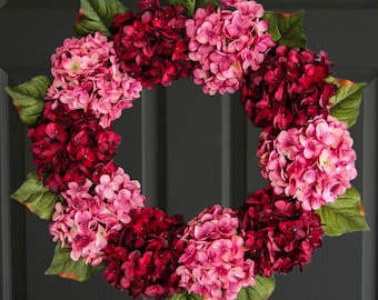 Pink and Red Valentines Day Wreath