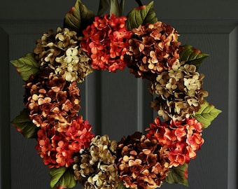 Fall Hydrangea Wreath,  Autumn Decor
