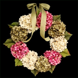 Spring Hydrangea Front Door Wreath