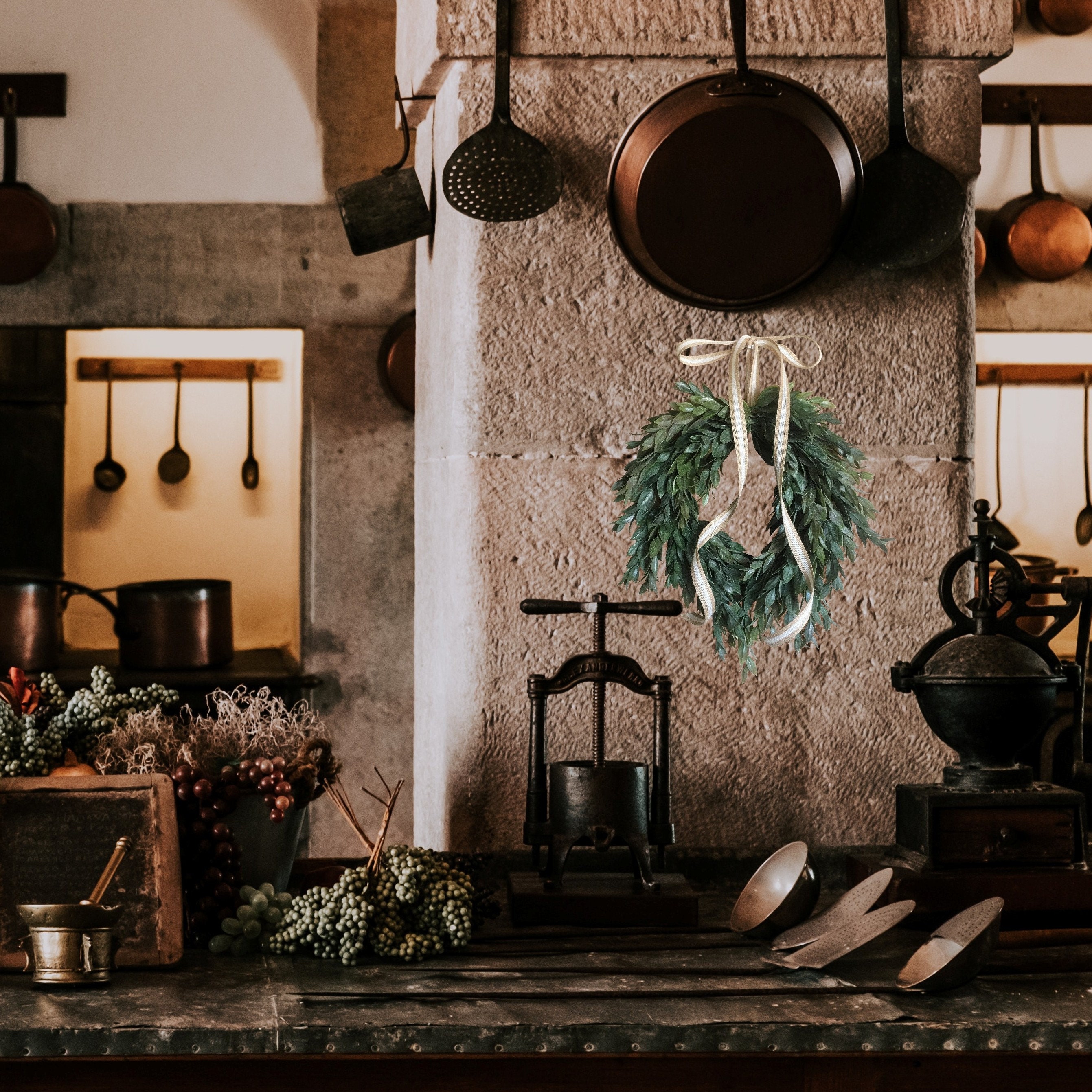 Farmhouse Italian Ruscus Wreath – HHGDECOR
