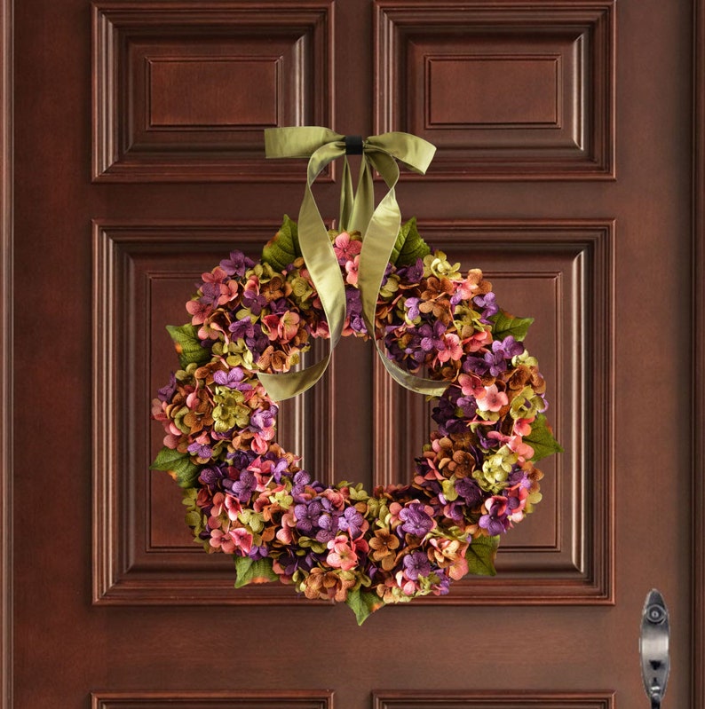 hydrangea door wreath