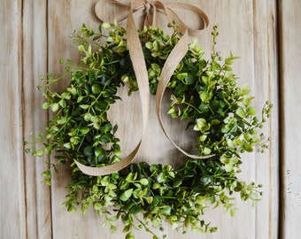 Mini Eucalyptus Wreath, Small Window Wreath, Farmhouse Wreath