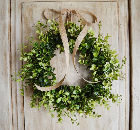 Mini Eucalyptus Wreath, Small Window Wreath, Farmhouse Wreath 