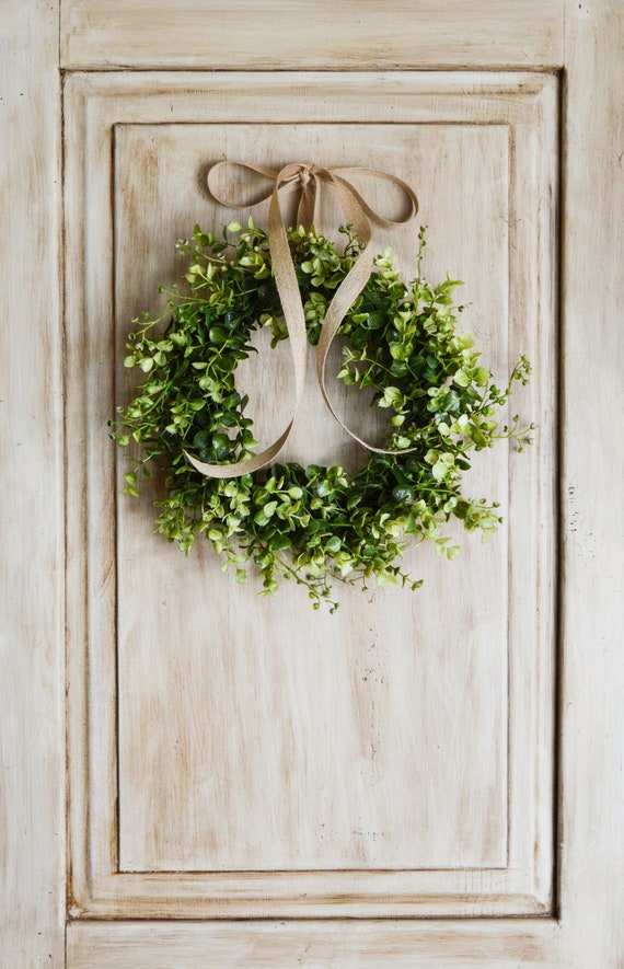 Mini Eucalyptus Wreath, Small Window Wreath, Farmhouse Wreath 