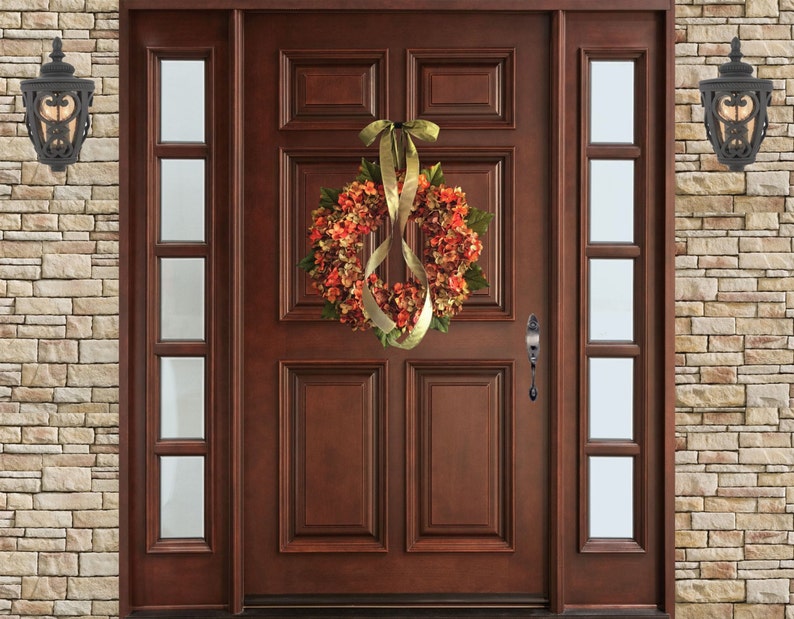 Wreath Front Door Wreaths Hydrangea Wreath Wreaths Door Decor Blended Hydrangea Wreath Housewarming Gift