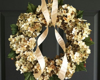 Beautiful Summer Hydrangea Wreath For Front Door