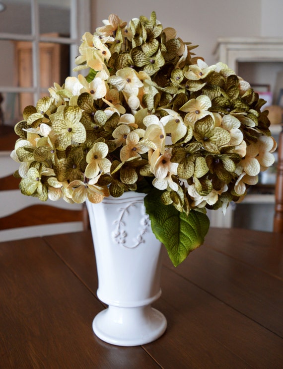 Artificial Flowers Artificial Hydrangea Flowers Olive Green and