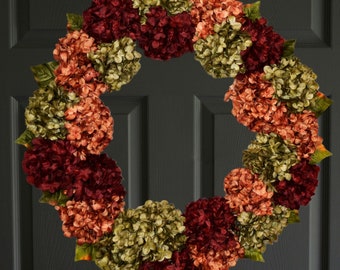 XL Fall Hydrangea Wreath