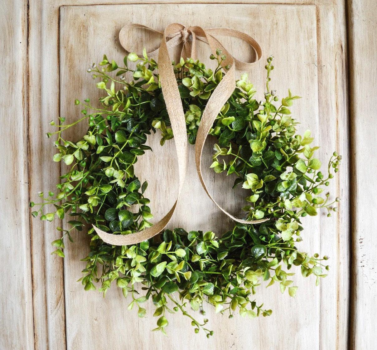 21 Winter Wreath Ideas Beyond Christmas 3 Mini Eucalyptus Wreath, Farmhouse Kitchen Decor