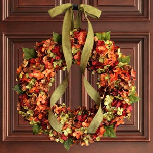 Fall Hydrangea Wreath | Autumn Door Decor