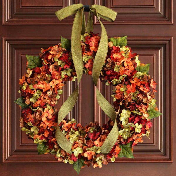 Fall Hydrangea Wreath | Autumn Door Decor
