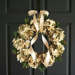 Beautiful Spring Hydrangea Wreath For Front Door, Winter Wreath image 2