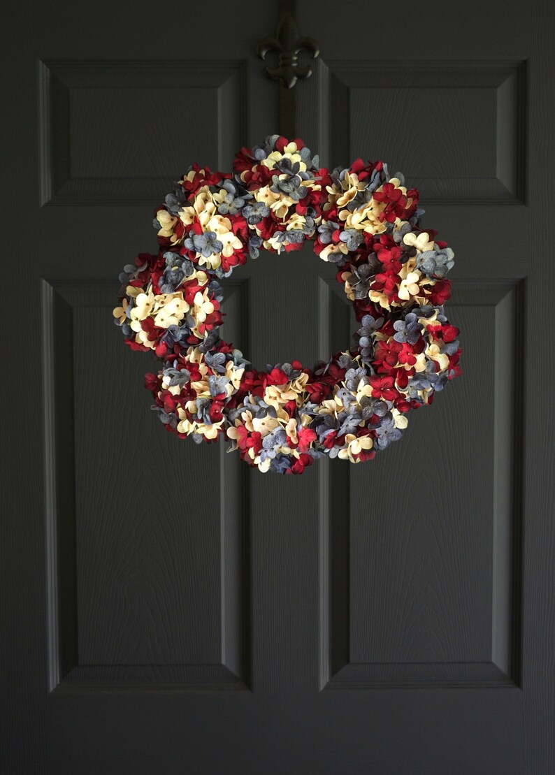 4th of July hydrangea wreath