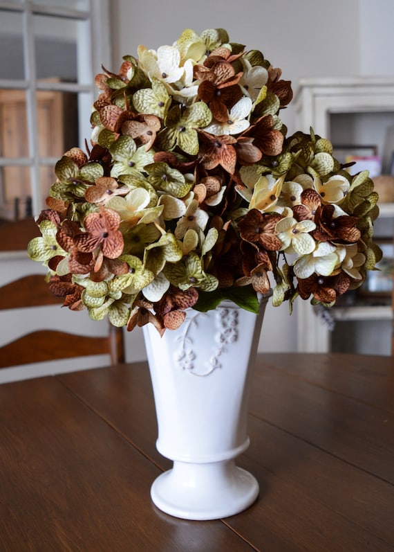 Artificial Flowers Artificial Hydrangea Flowers Olive Green and