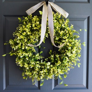 boxwood eucalyptus wreath for front door
