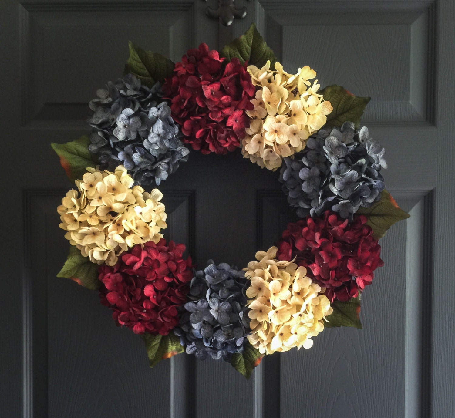 red white blue wreath door decor Wreath patriotic wreath wall decor