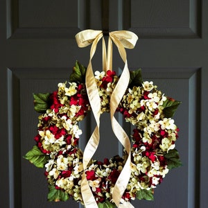 front door hydrangea wreath