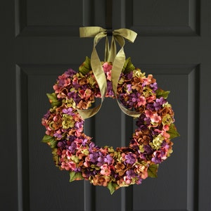 hydrangea door wreath