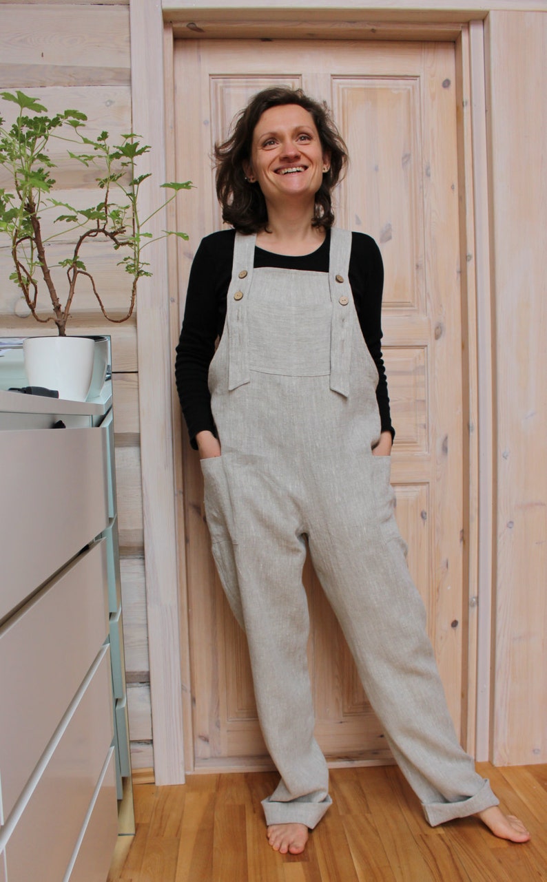 Ladies linen gardening overalls Etsy