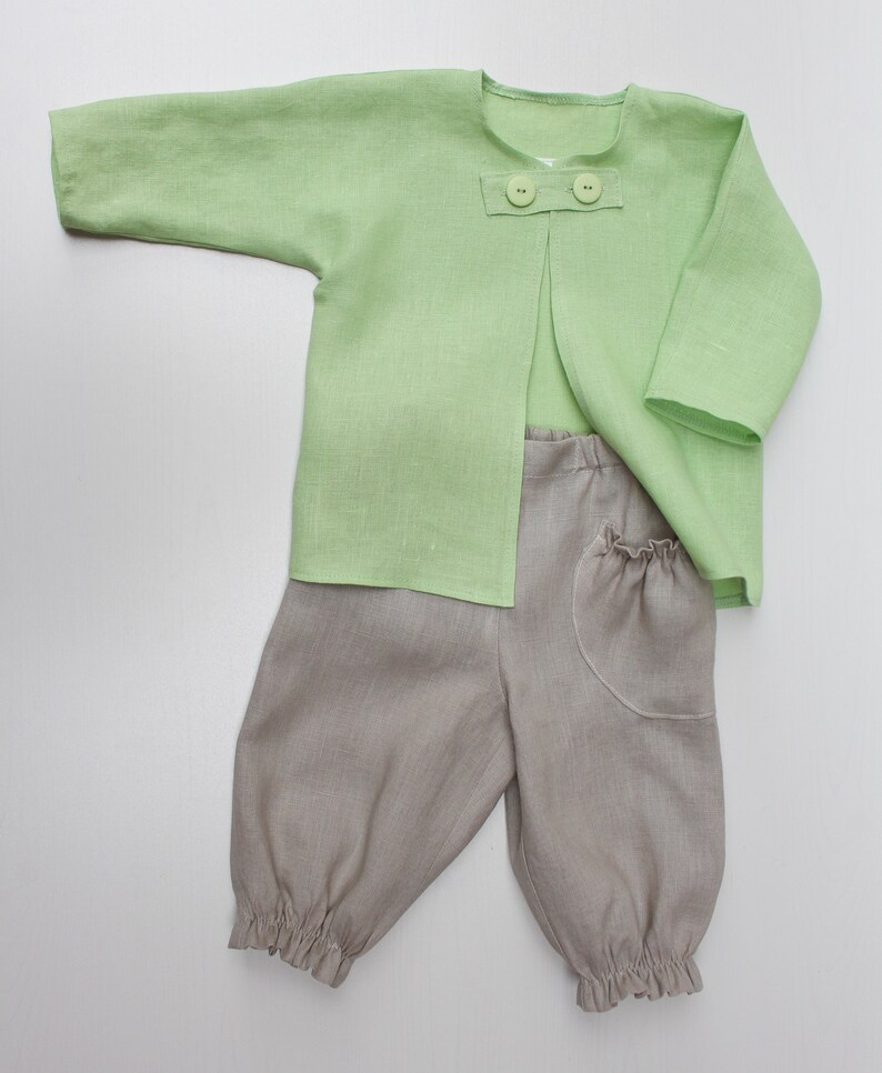 Natural Linen Baby Jacket. White Baptism Baby Girl Boy Baby Etsy