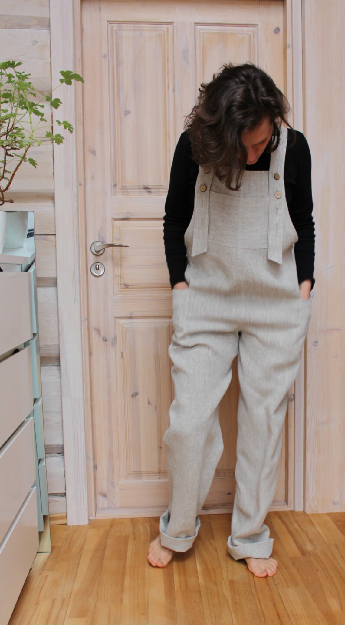 Ladies linen gardening overalls Etsy