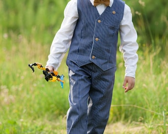 Natural cotton vest. Many colours and sizes 62/3-6m -140/9 baby boy ring bearer formal wedding occasional outfit