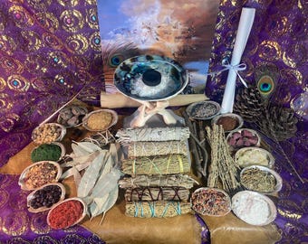Colors of The Wind Smudge Mix Kit: 37 Ingredient Custom Sage, Roll of Charcoal