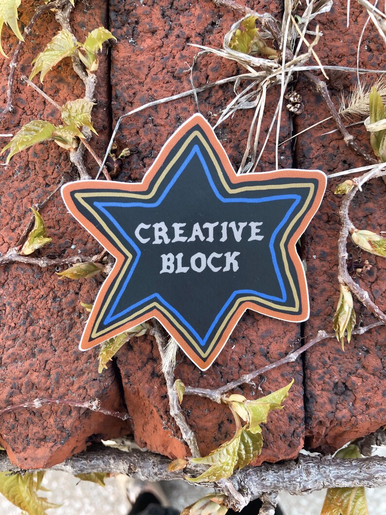 Creative Block Sticker. Gift for Artists. Art Vinyl Decal. Star Sticker ...