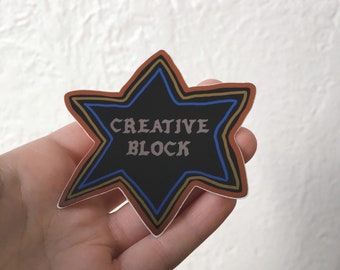 Creative Block Sticker. Gift for artists. Art vinyl decal. Star sticker.