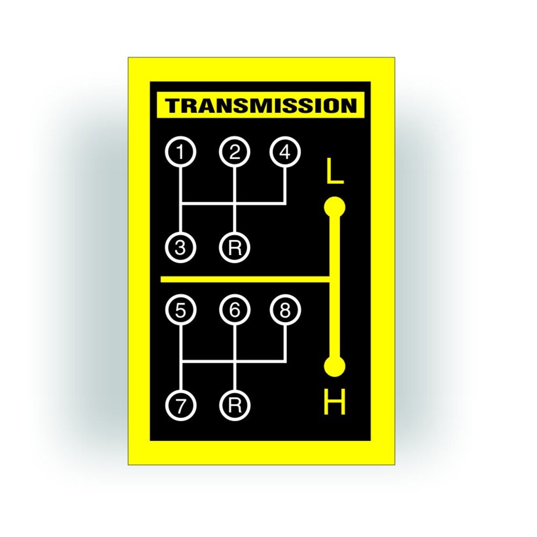 Shift Pattern Decal a Sticker Manual Transmission Fits Ford 8 Speed