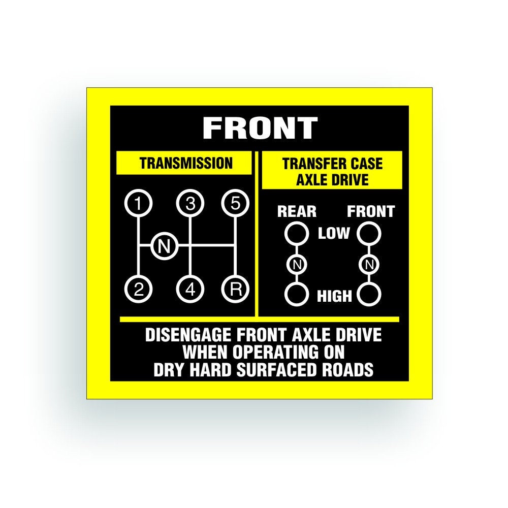 Shift Pattern Decal Sticker to Restore Vintage Military Truck ...