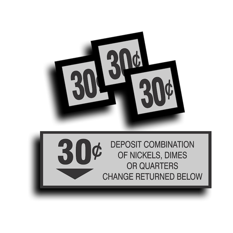 Vending Machine Fits Universal Decal Sticker Coin Change Slot. Restore ...
