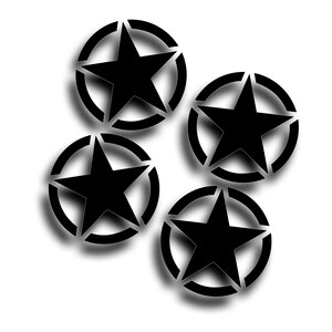 4X Military Invasion Victory Freedom Star, fits Jeep Wrangler Willys CJ Military Veteran Truck New or Restore WW2 WWII Vehicle 3 4 5 6 8 &quot;