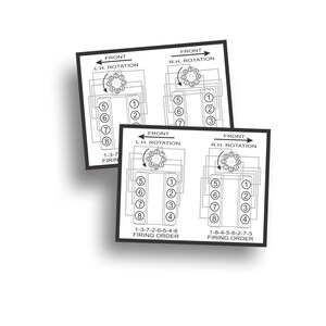 May include: Diagram showing the firing order for a V8 engine. The diagram shows the firing order for both left and right hand rotation. The firing order for left hand rotation is 1-3-7-2-6-5-4-8. The firing order for right hand rotation is 1-8-4-5-6-2-7-3.